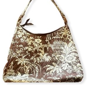 Vera Bradley medium shoulder bag Imperial Toile brown with cream pattern